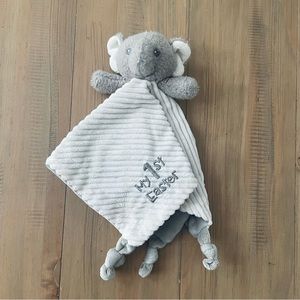 Dandee Lovey Baby Elephant My 1st Easter Textured Sensory Blanket Rattle